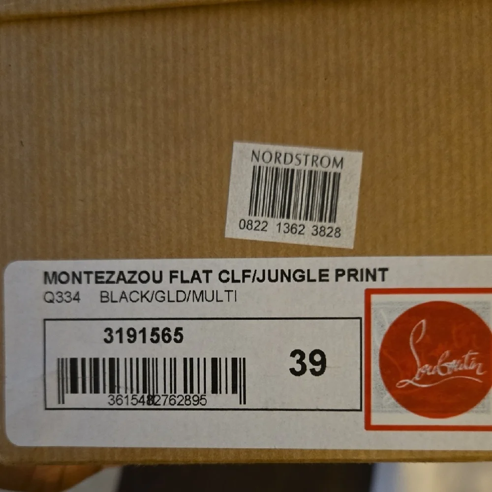 AUTHENTIC Christian Louboutin Black and Red Sandals with Gold Details - Picture 6 of 7